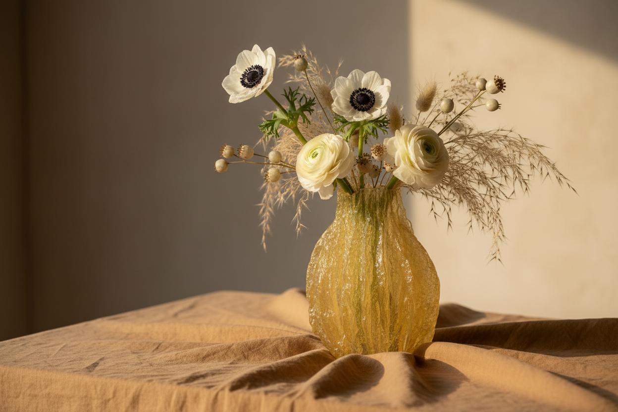 Mercer Small Ivory Vase - Lifestyle