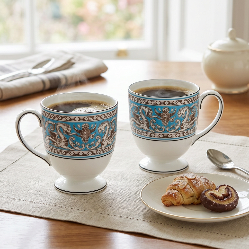 Mugs Florentine Turquoise en uso