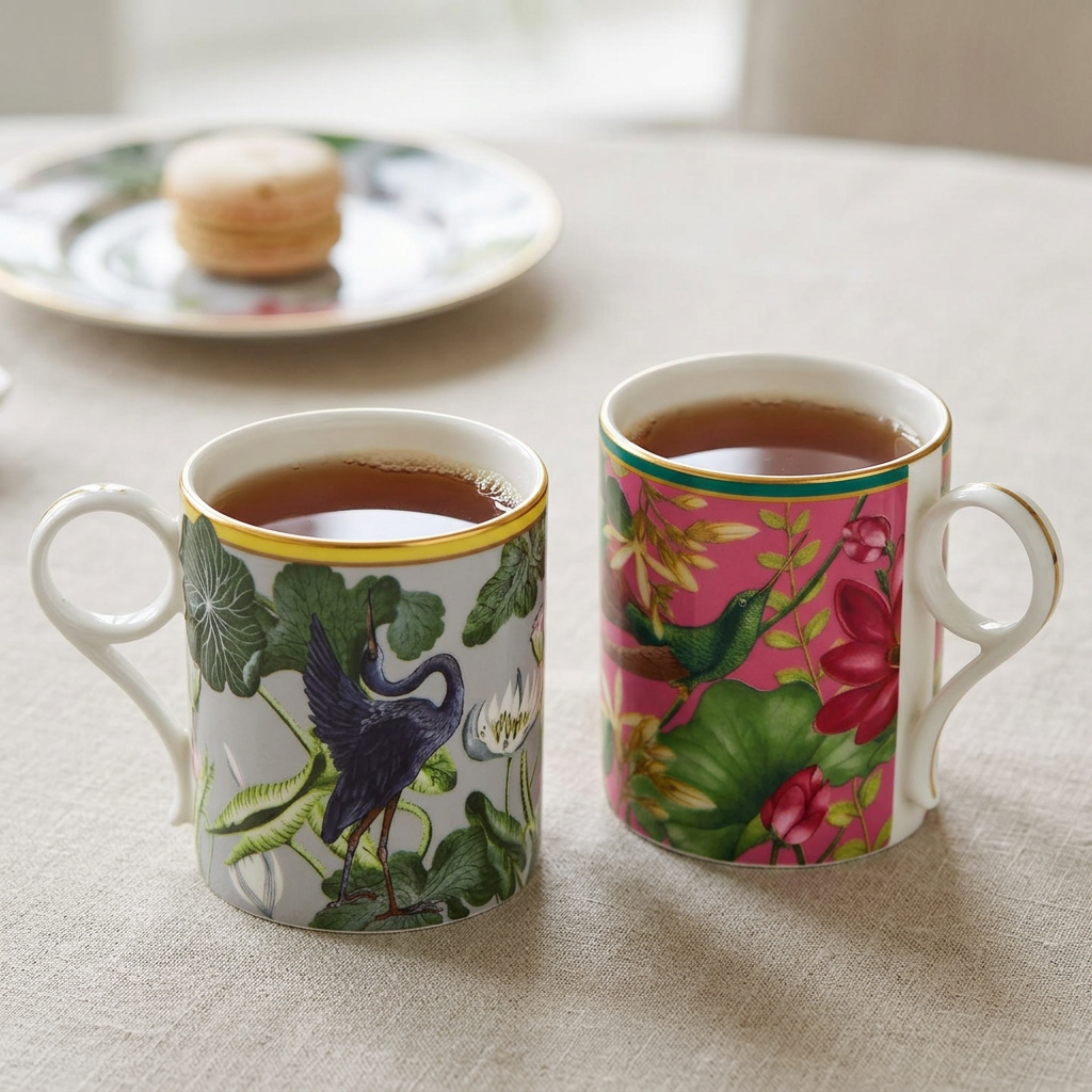Mugs Wonderlust ambientados con té