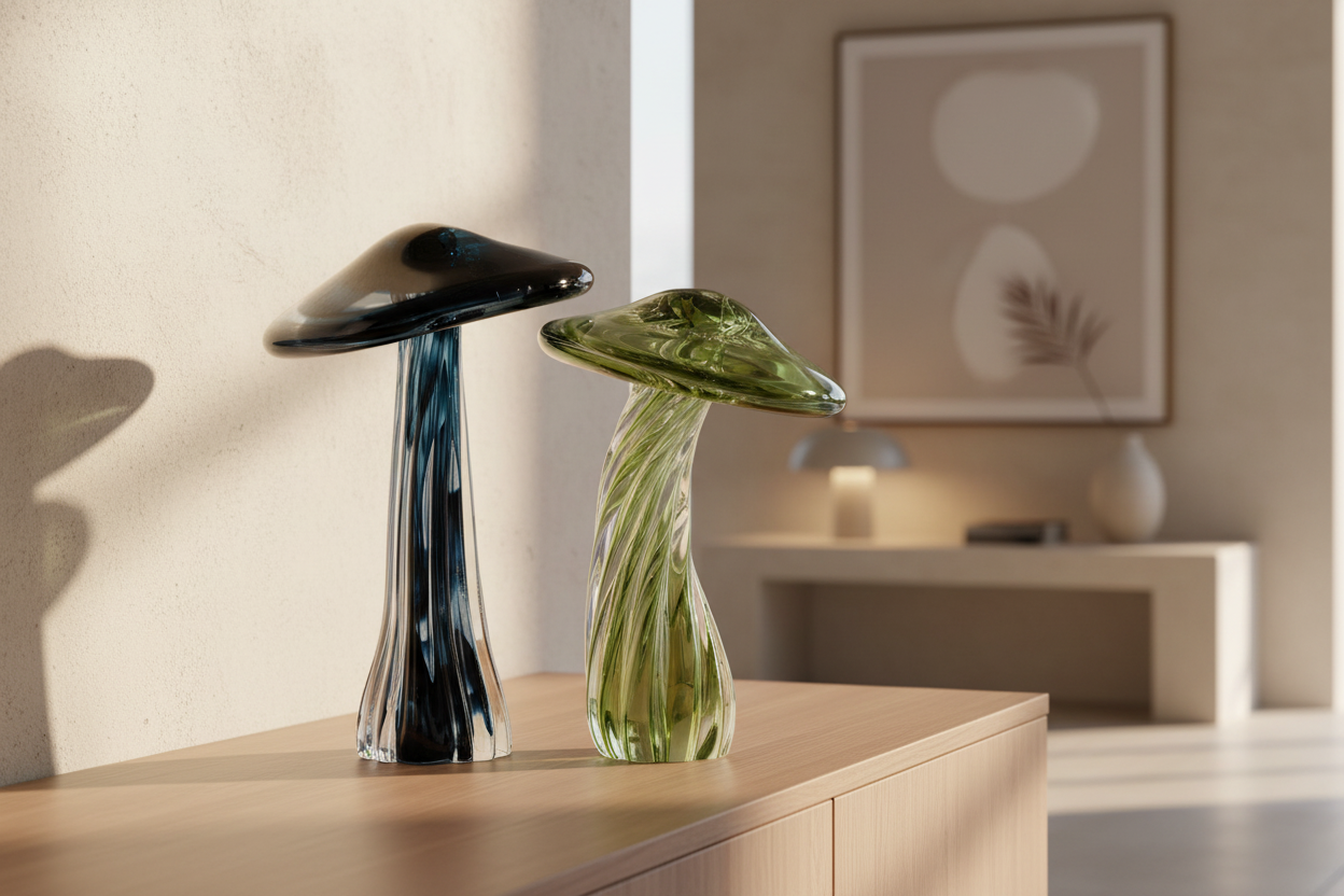 Mushroom Sculptures Set of 2 - Lifestyle