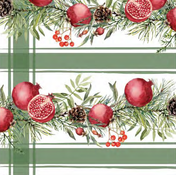 Christmas - N126 Tablecloth Pomegranate Green 122"x60"