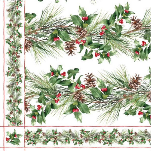 Christmas - N130 Tablecloth Green Berries 122"x60"