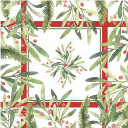 Christmas - N53 Tablecloth Pomegranate Red Berries 122"x60"