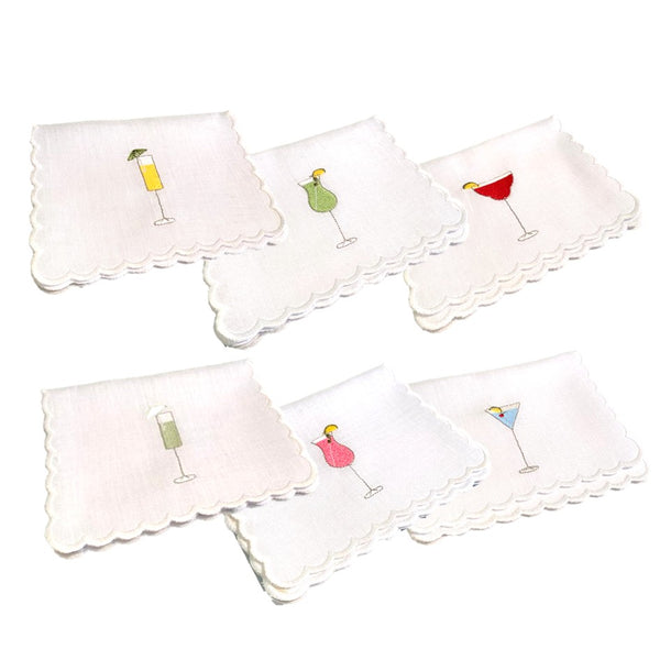 Embroidered - Cocktail Napkin (Set of 6)
