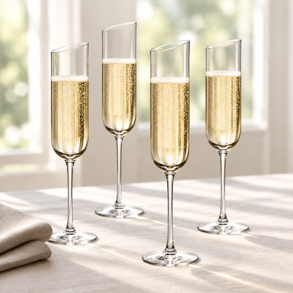 New Moon Champagne Flutes ambientadas con champaña