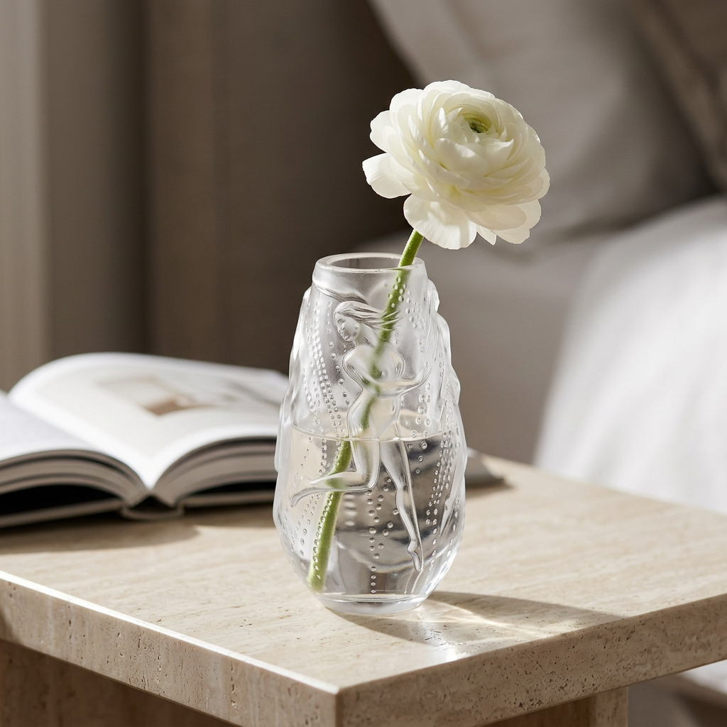 Nymphea Bud Vase en un ambiente elegante con una flor