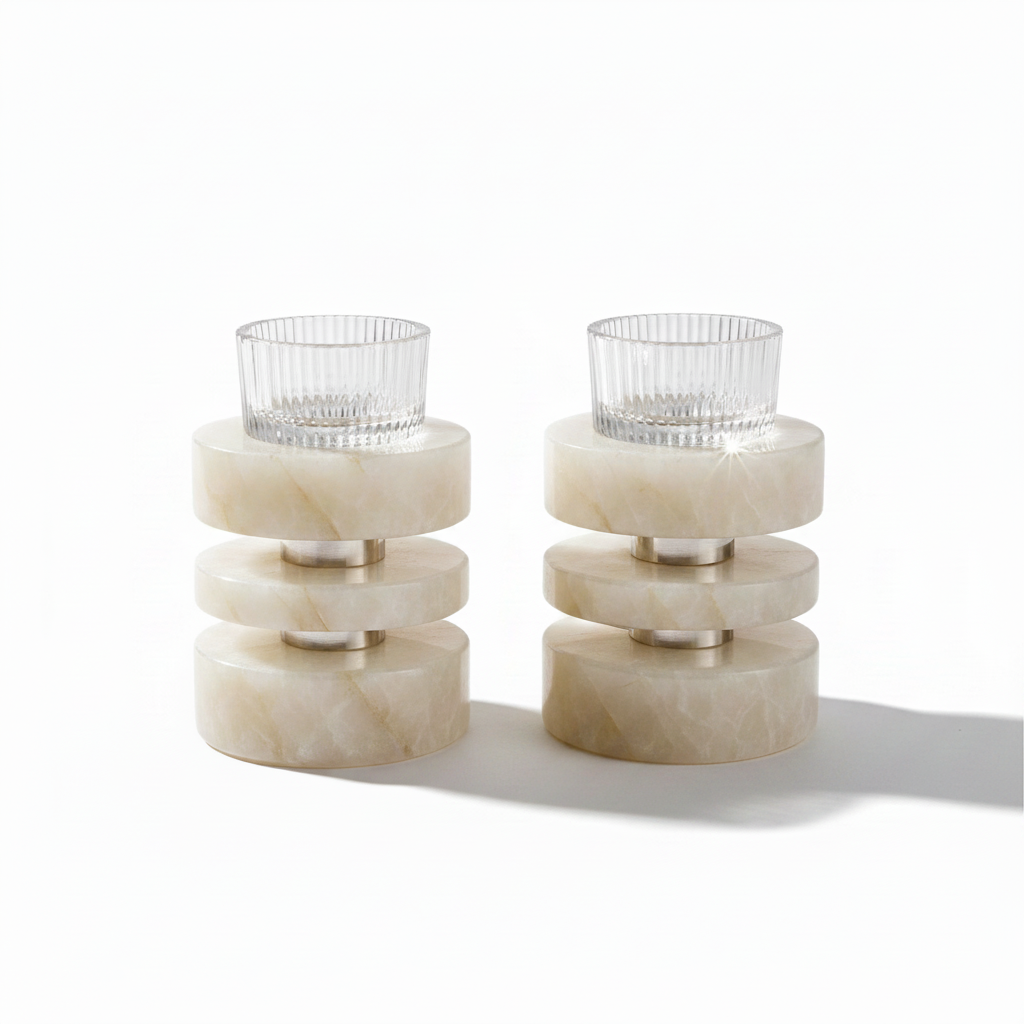 Onyx Candle Holders - fondo blanco limpio