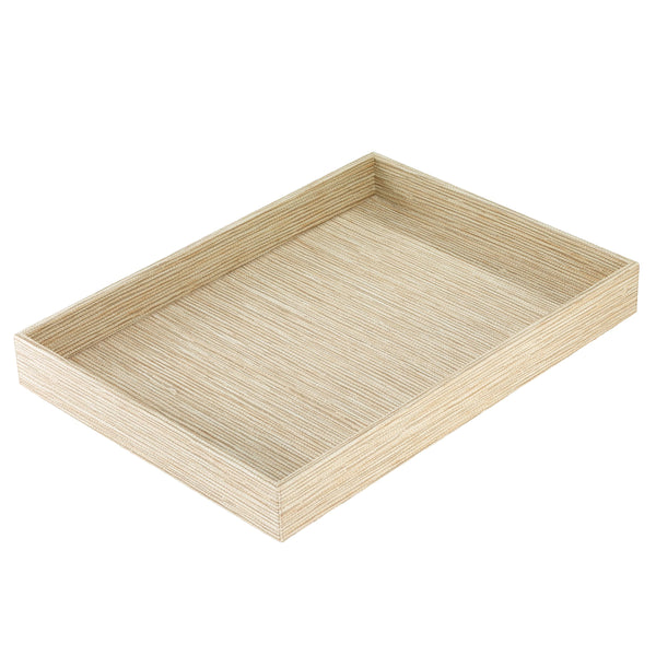 Grasscloth - Latte Rectangle Tray
