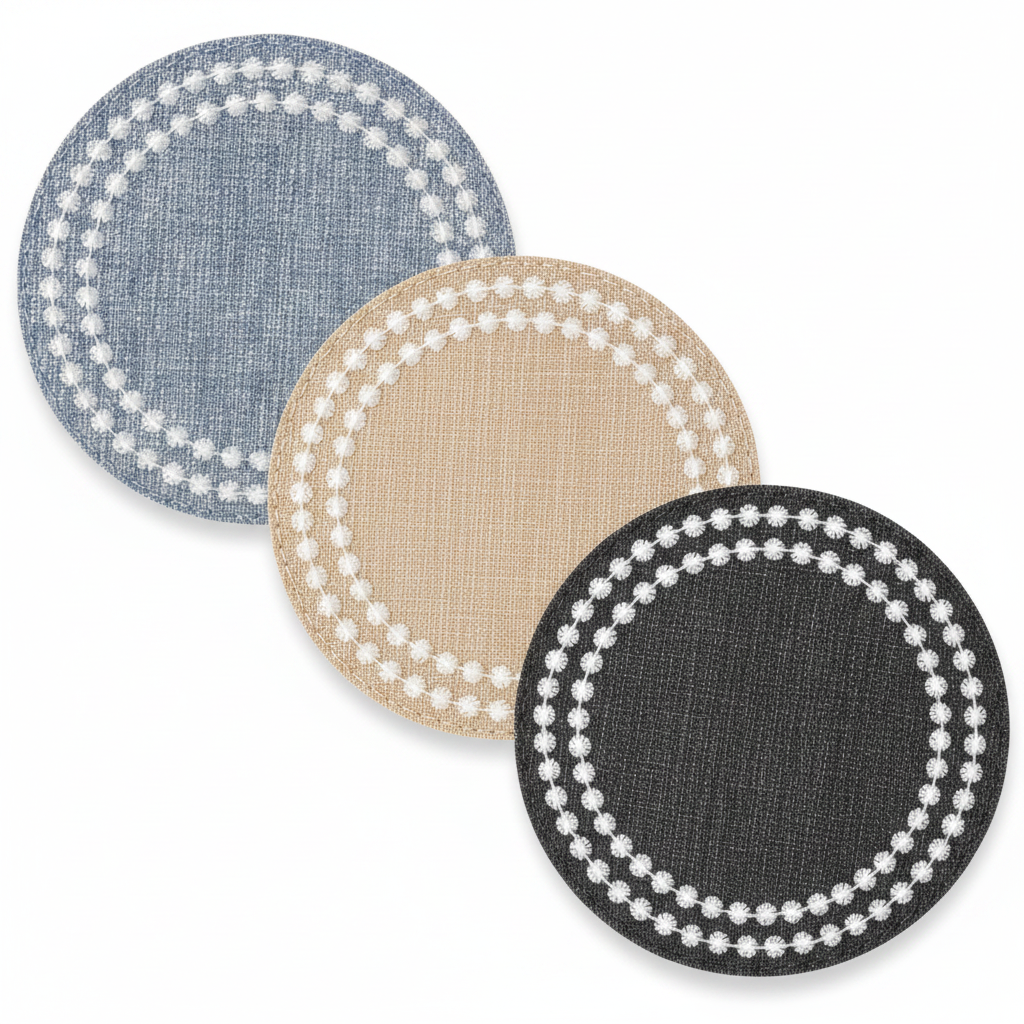 Pearls Coasters - Puntos bordados v2