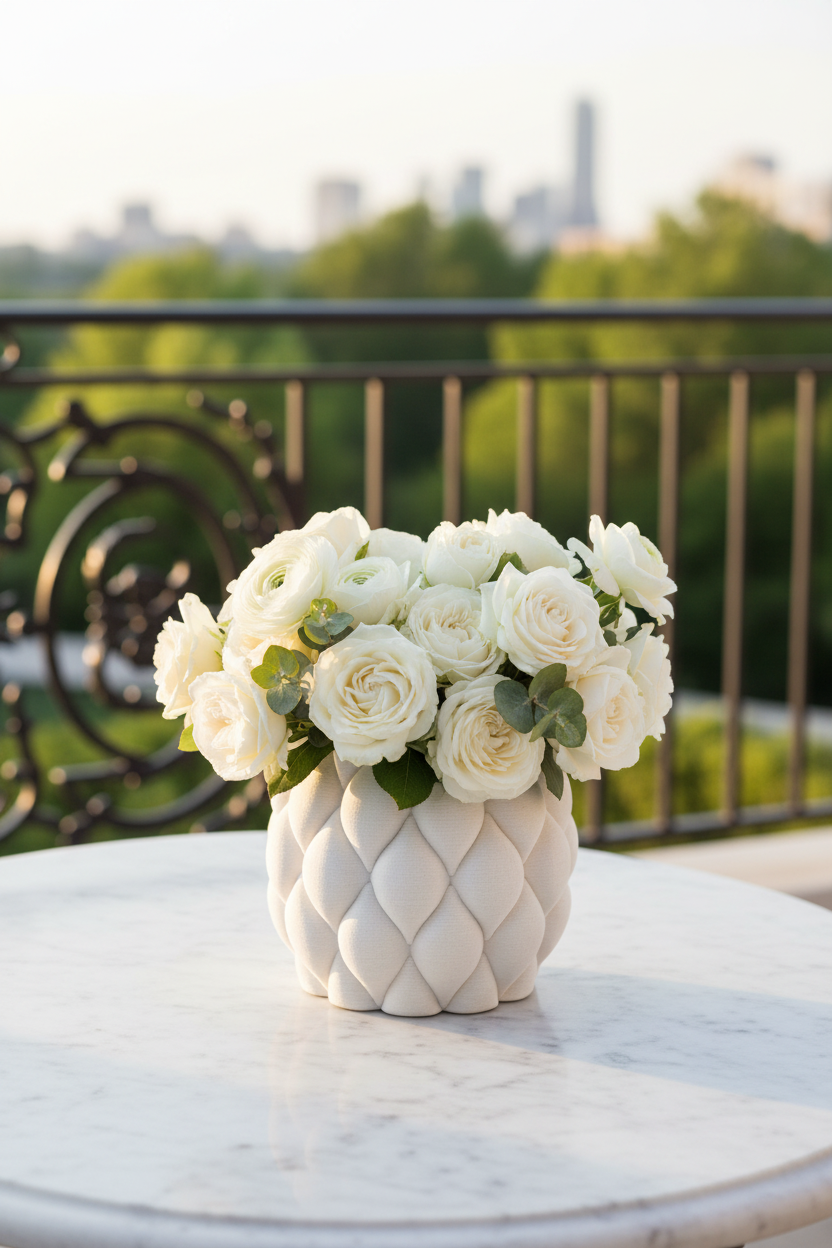 Pillowed Small Vase - Terraza elegante