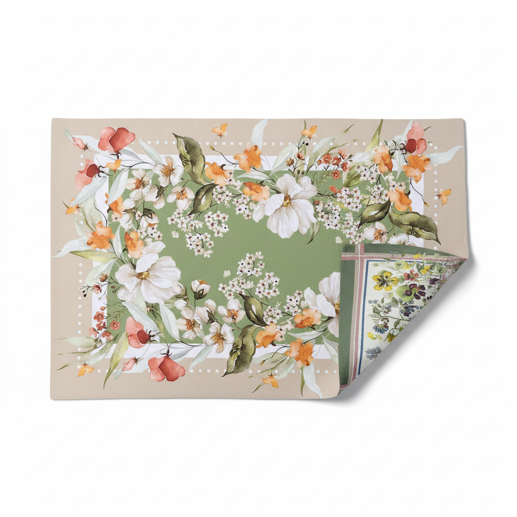 Placemat Green Garden Double Sided