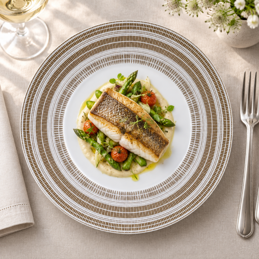 Plato de cena Canisse ambientado con comida