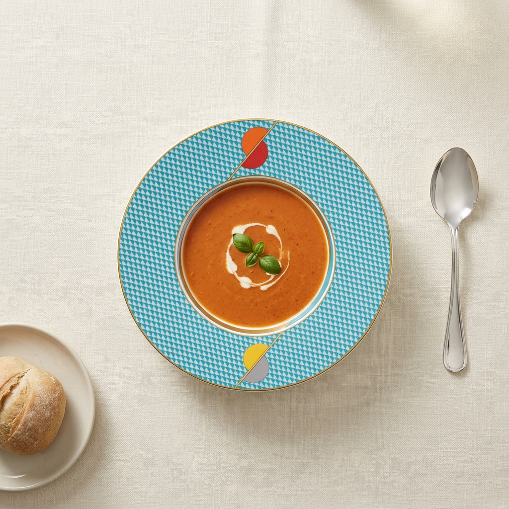 Plato de sopa Futurismo ambientado