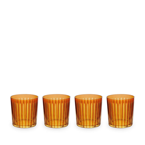 Prism - Double Old Fashioned Glasses Amber (Set of 4)