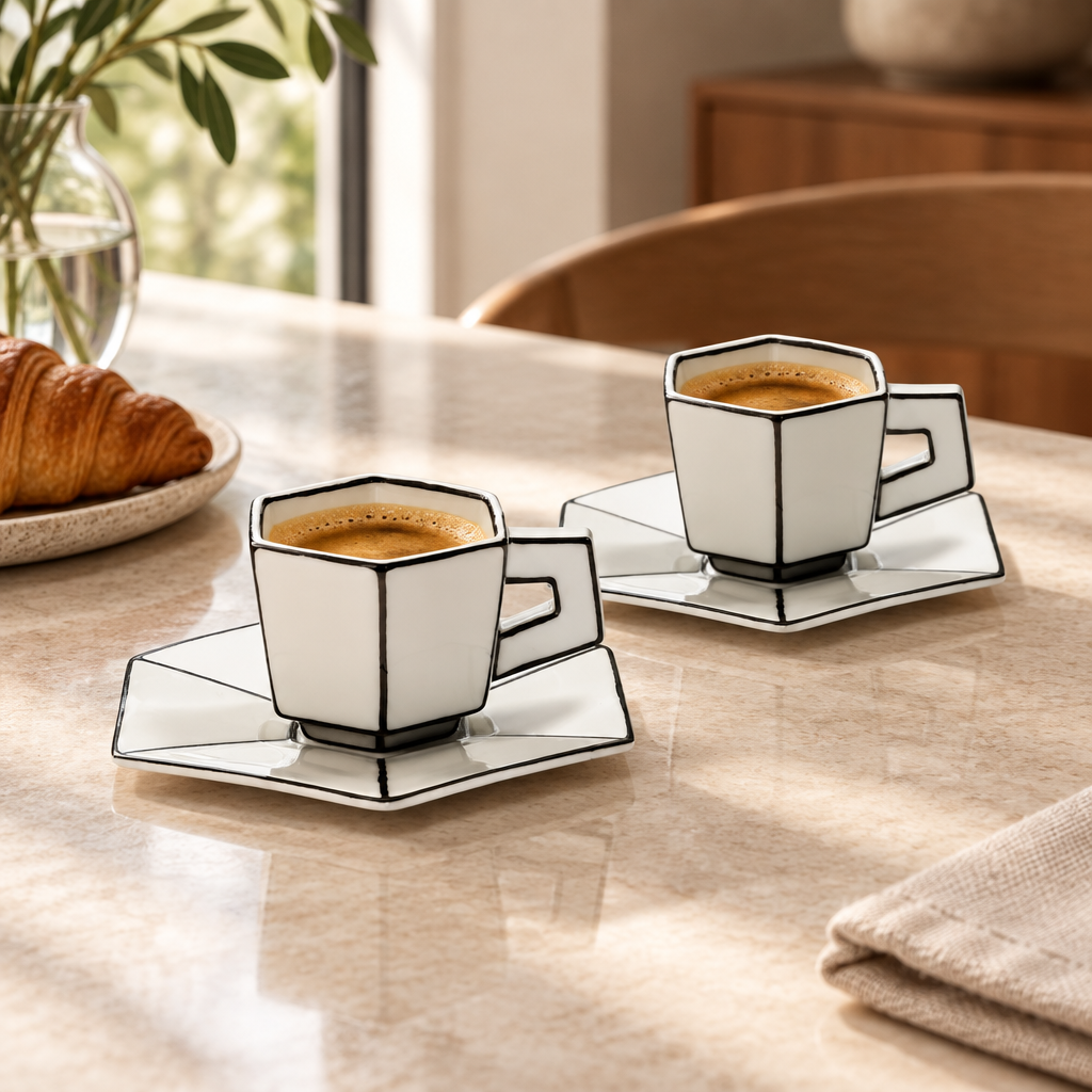 Propuesta ambientada del espresso set Carte Blanche
