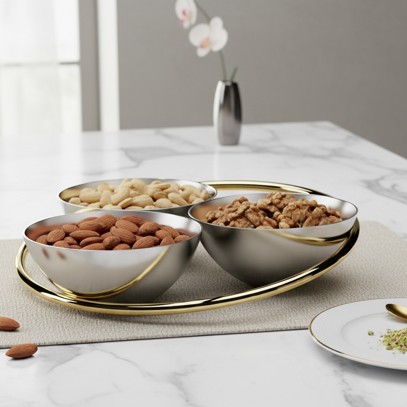 Ring Conjoined Bowls - Lifestyle con Nueces