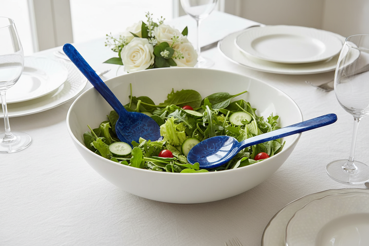 Salad Servers Blue Resin - Mesa elegante