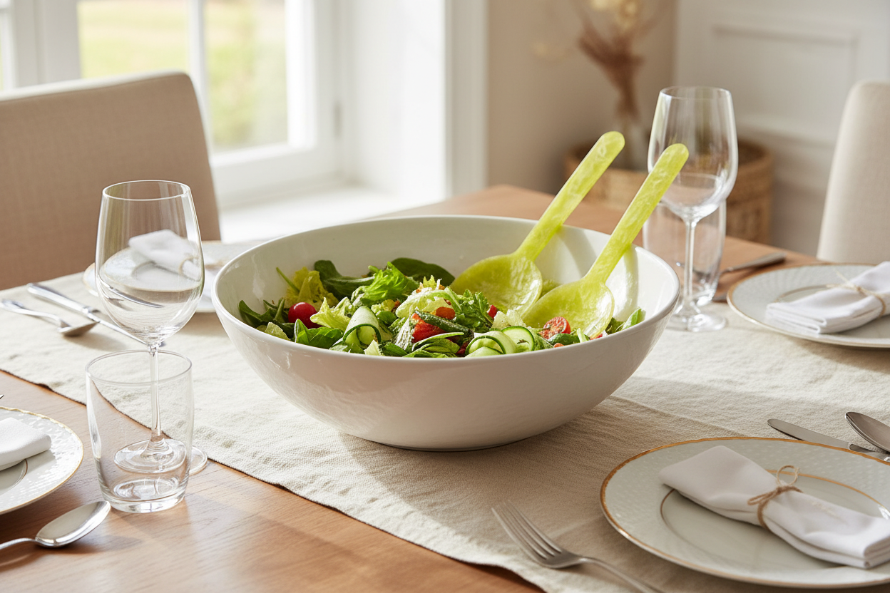 Salad Servers Lime Green - Tono exacto