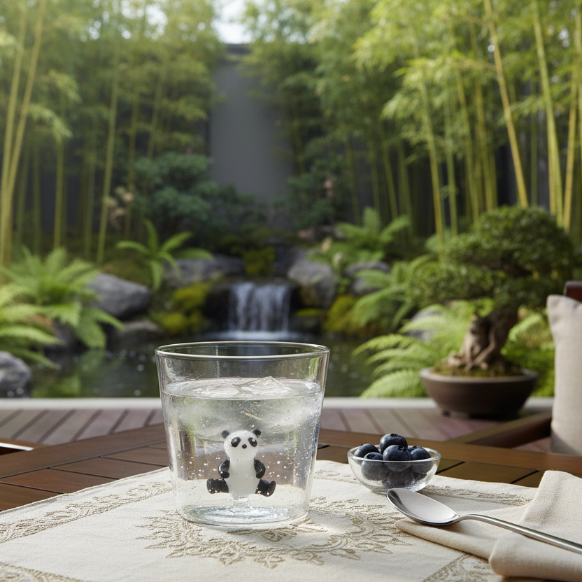 Savannah Tumbler Panda - Terraza con bosque de bambú