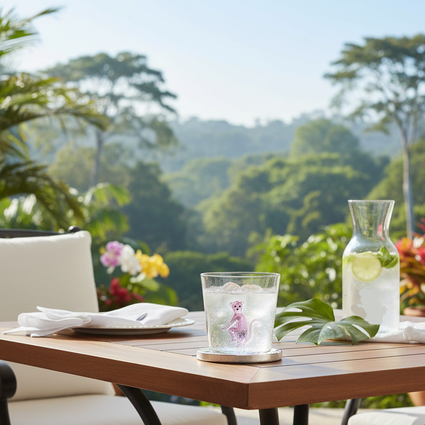 Savannah Tumbler Pink Monkey - Terraza con selva tropical