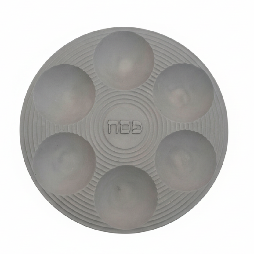 Seder Plate Gris - Fondo blanco