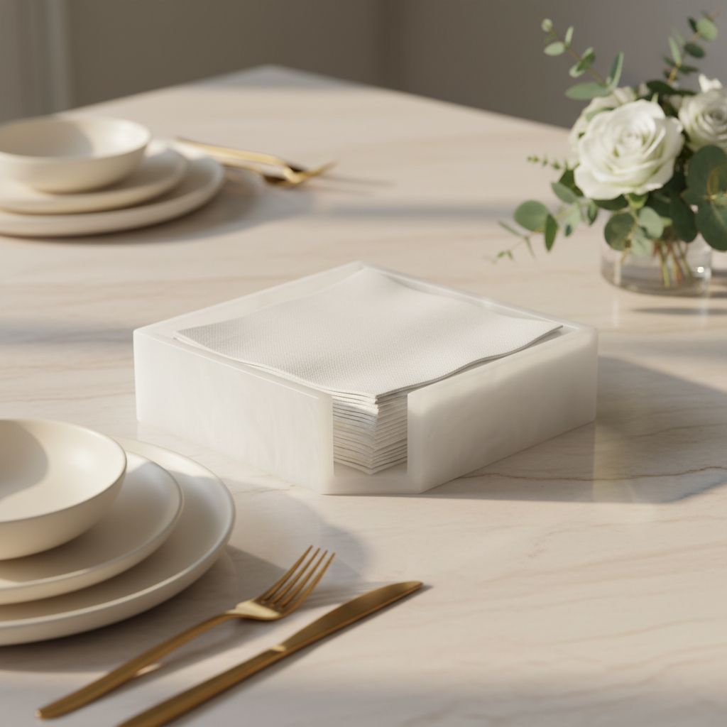 Servilletero ambientado en una mesa elegante