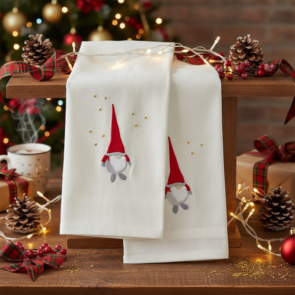 Set de 2 toallas bordadas Gnomo - Ambientada