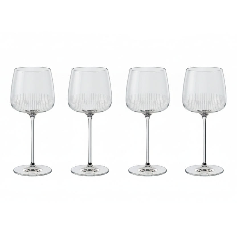 Set de 4 copas cristalinas blancas