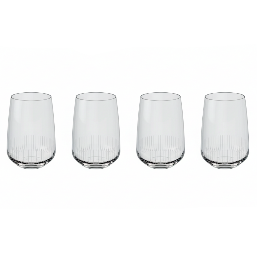 Set de 4 copas cristalinas en línea