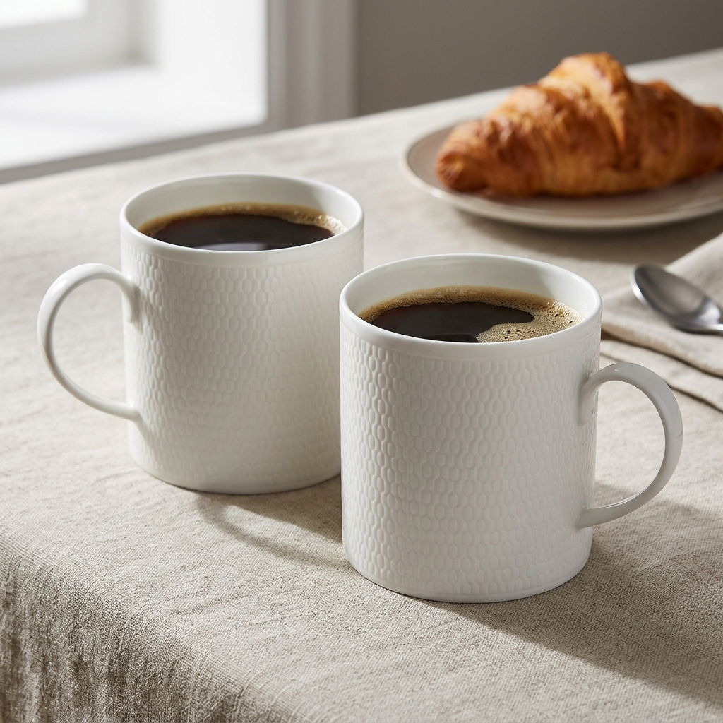 Set de dos mugs Gio con café