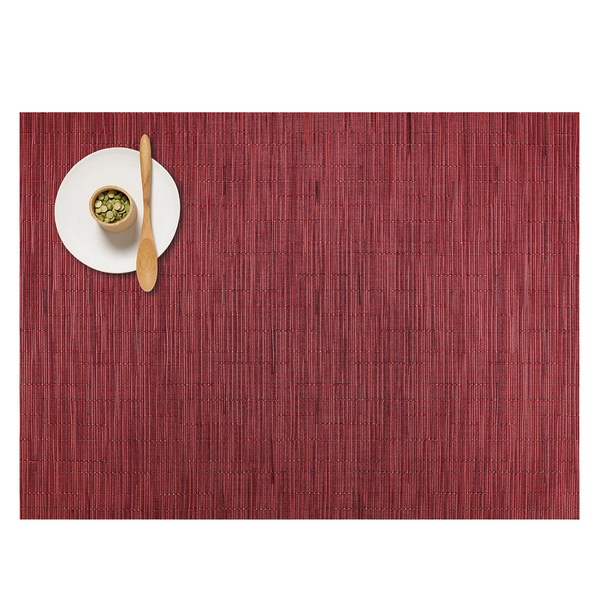 Bamboo - Rectangle Placemats Cranberry (Set of 4)