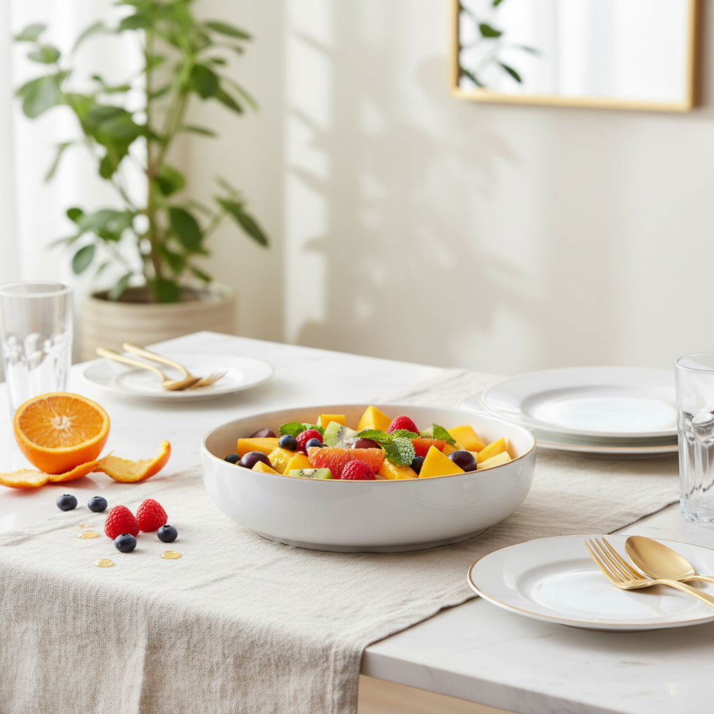 Sonetto Oro Serving Bowl - Lifestyle