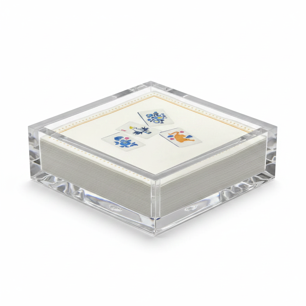 Square Napkin Holder + Mahjong 2 Napkins Set