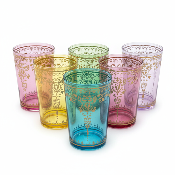 Tea Glasses - Assorted Marjana Palais con fondo blanco