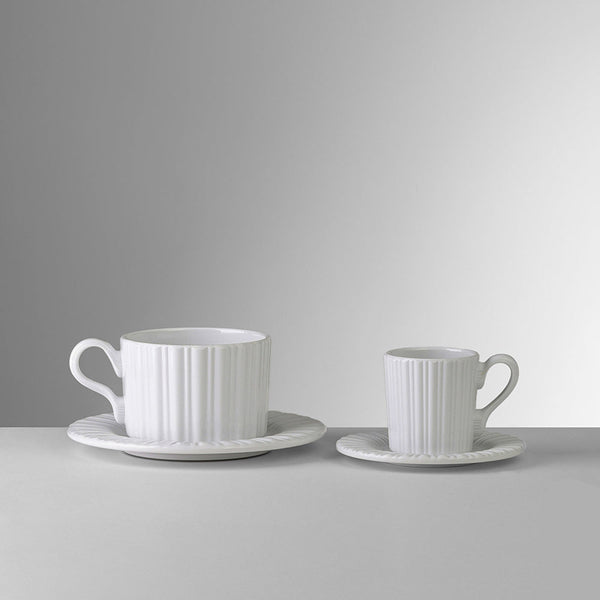 Tea Time - Tea Cup & Saucer White (Set of 2)