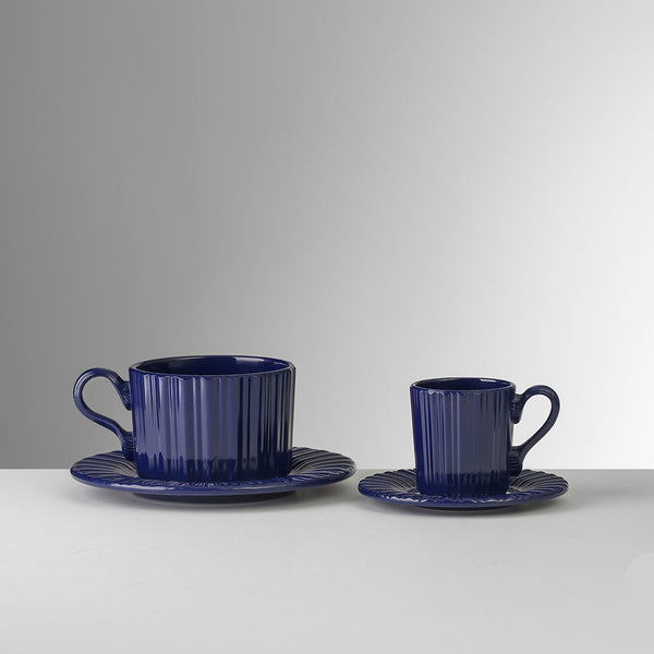 Tea Time - Tea Cup & Saucer Navy (Set of 2)