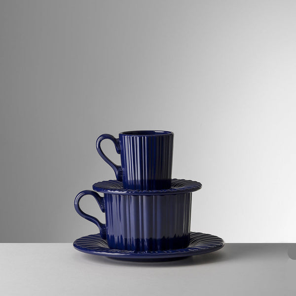 Lucilla - Espresso Cup & Saucer Navy (Set of 2)
