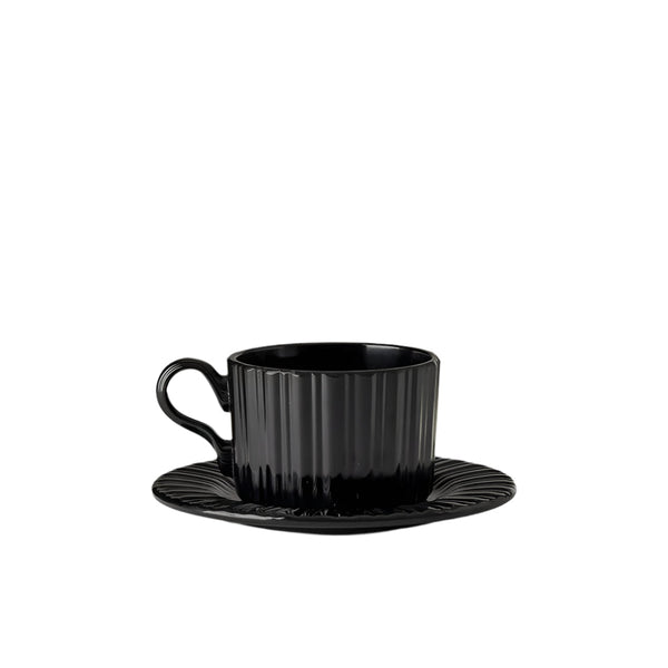 Tea Time - Tea Cup & Saucer Black (Set of 2)