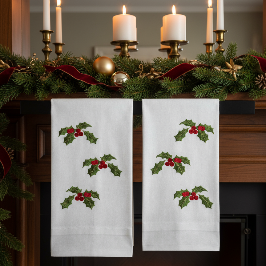 Toallas bordadas 3-Christmas - Ambientada opción 2