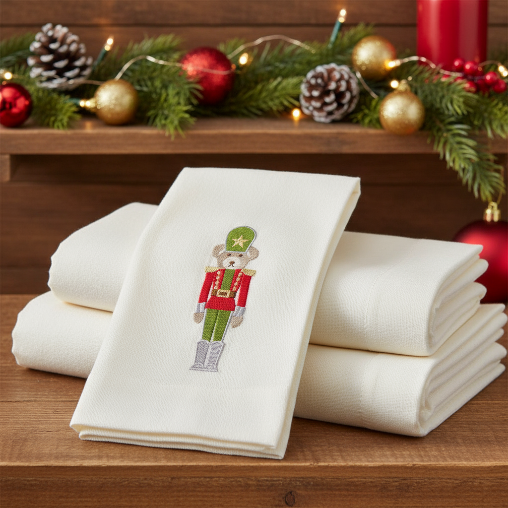Toallas bordadas de navidad - Nutcracker Bear