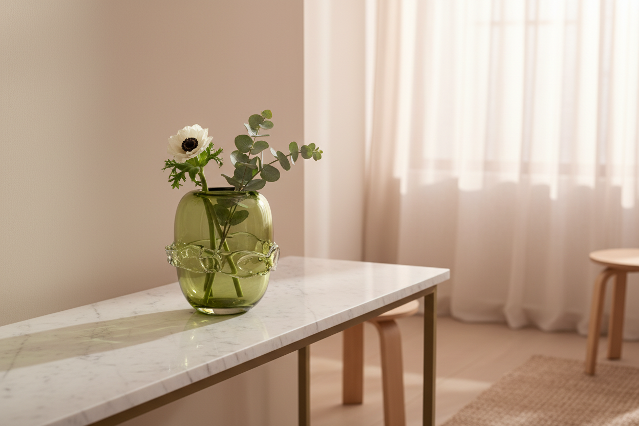 Tomar Green Vase - Lifestyle