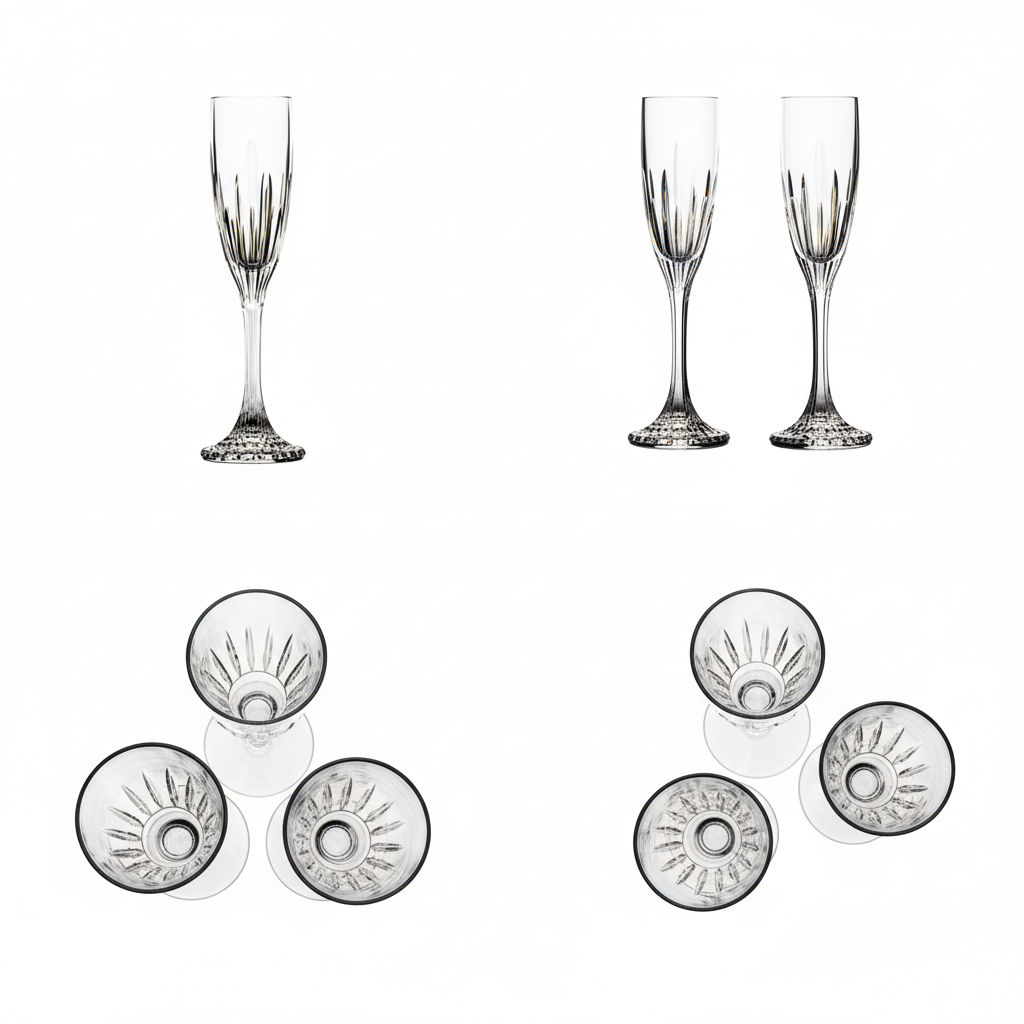 Tryst Champagne Flutes - Multiple Angles