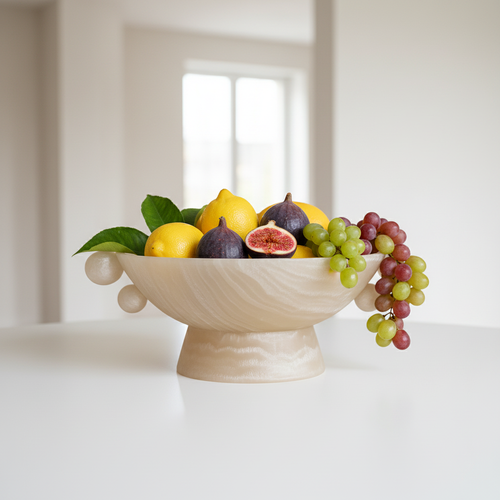 Ubhal Beige Marble - Bowl con frutas adentro