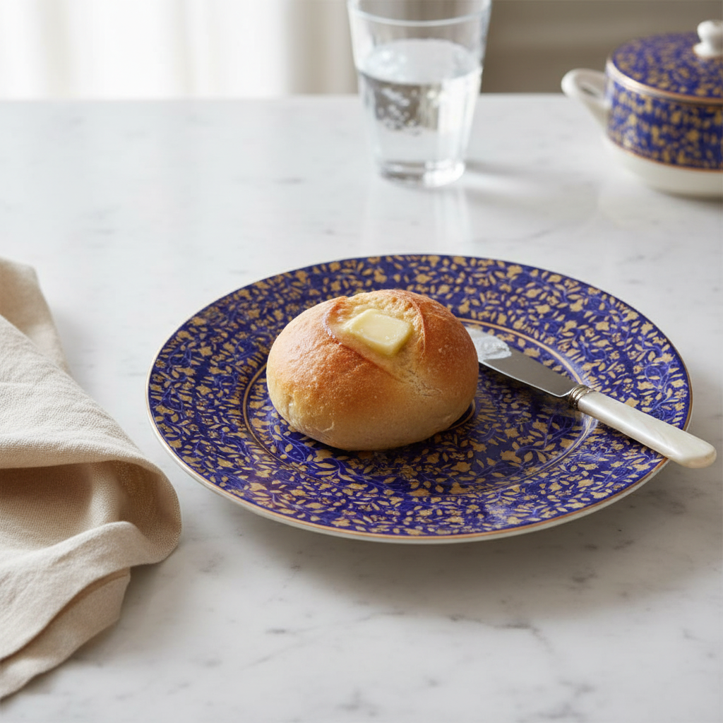 Vignes Blue Bread & Butter Plate - Lifestyle