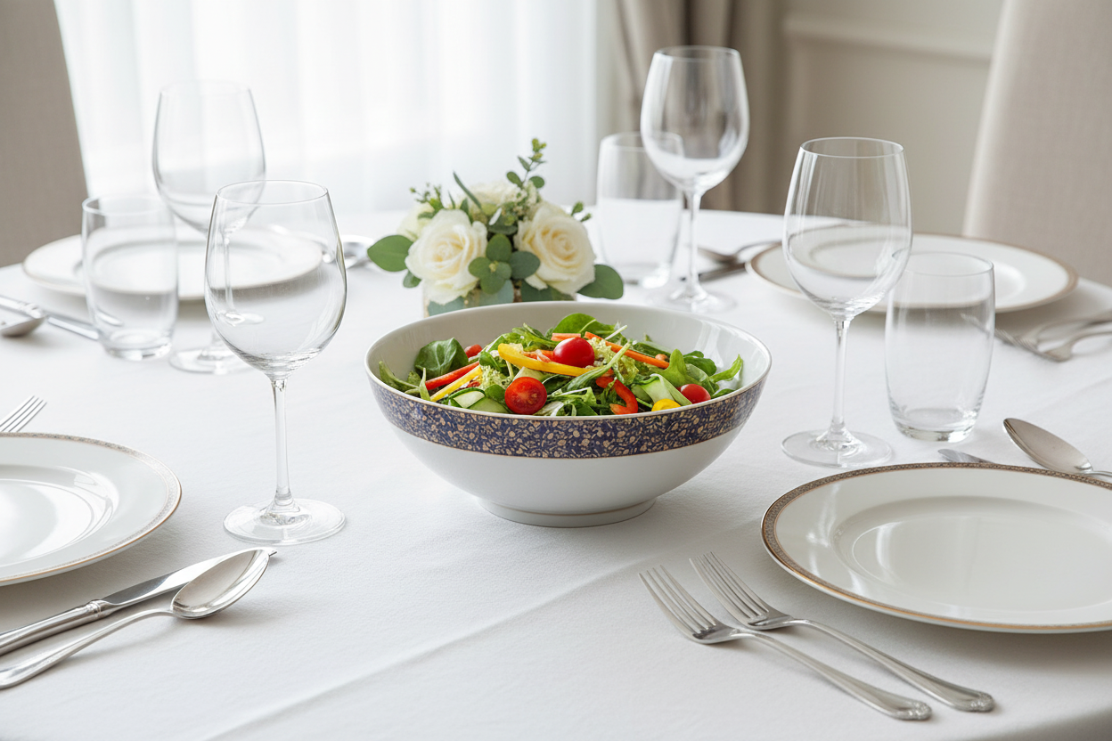 Vignes Blue Salad Bowl - Ambientada