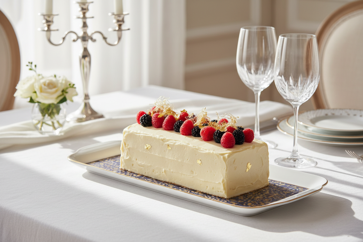 Vignes Rectangular Cake Platter - Ambientada