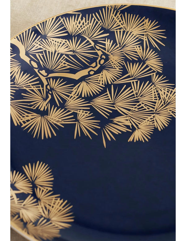 Zen Bonsai - Round Tray  Blue/Gold