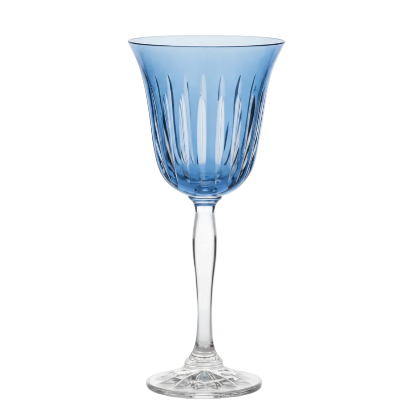 Water Goblet Stripes Blue