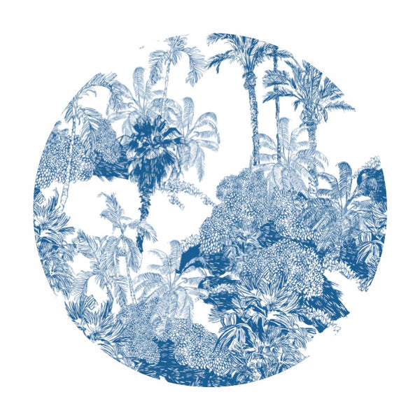 Toile - Blue Round Insert (Set of 8)
