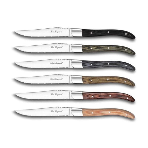 Lot De 12 Couteaux à Steak Laguiole En Inox - Réf 1037, 23 Cm, Finition Brossée